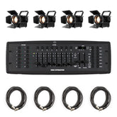 4x ADJ Encore FR50Z LED-Fresnel-Beleuchtungspaket Theaterschule DMX